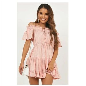 Off The Shoulder Stripe Dress